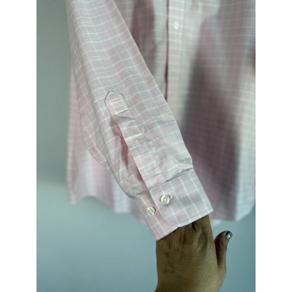 Brooks Brothers Mens Regent Pink Button Long Sleeve Shirt Non Iron Polo Shirt XL - Picture 2 of 16